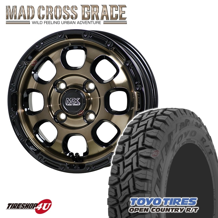 MAD CROSS GRACE 12x4.00 4/100 +43 ブロンズ BRC/BK MUDSTAR RADIAL A