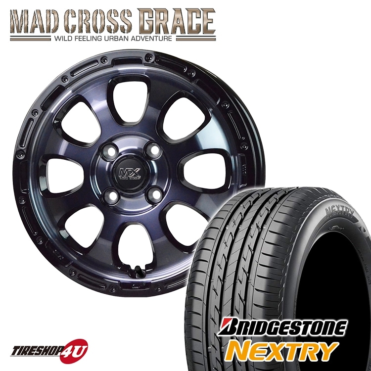 MAD CROSS GRACE 14x4.5J 4/100 +45 BKCBK MUDSTAR RADIAL A/T 155