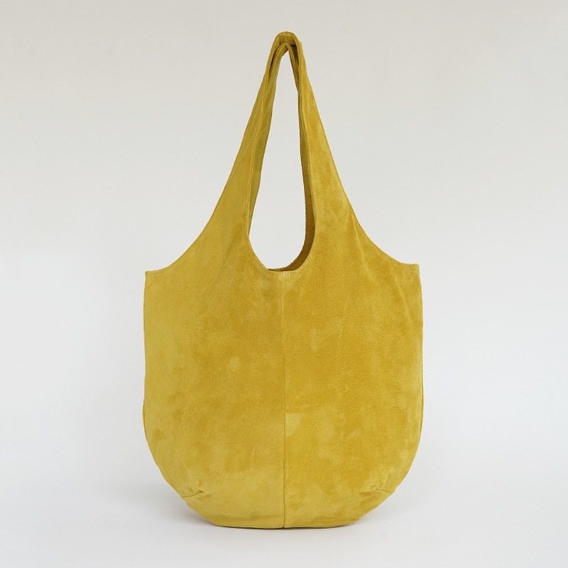 洗える革のドロップトートバッグ マスタード / T18002 Mustard