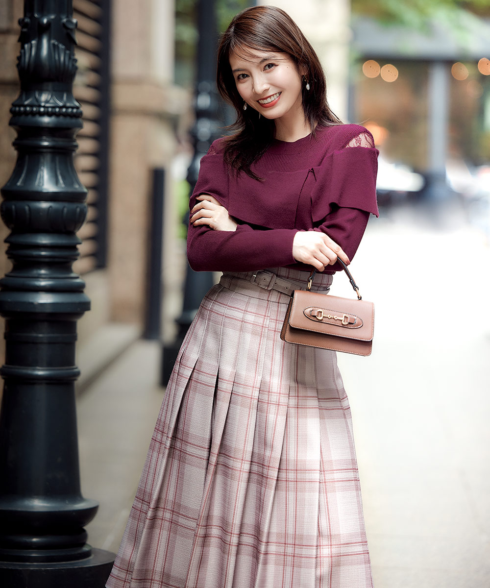 SALE】チェック柄プリーツフレアスカート - 12Twelve Agenda