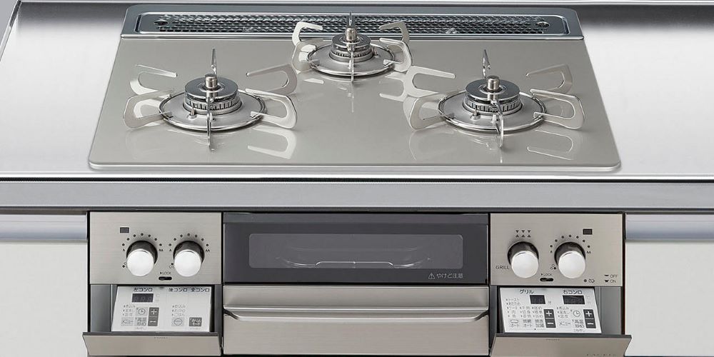 ガスコンロ パロマ製（LIXIL） P3635G1W2T 間口60cm 3口コンロ・ガラス