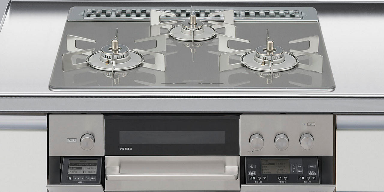 ガスコンロ リンナイ製（LIXIL） R3636J1W7T 間口60cm 3口コンロ