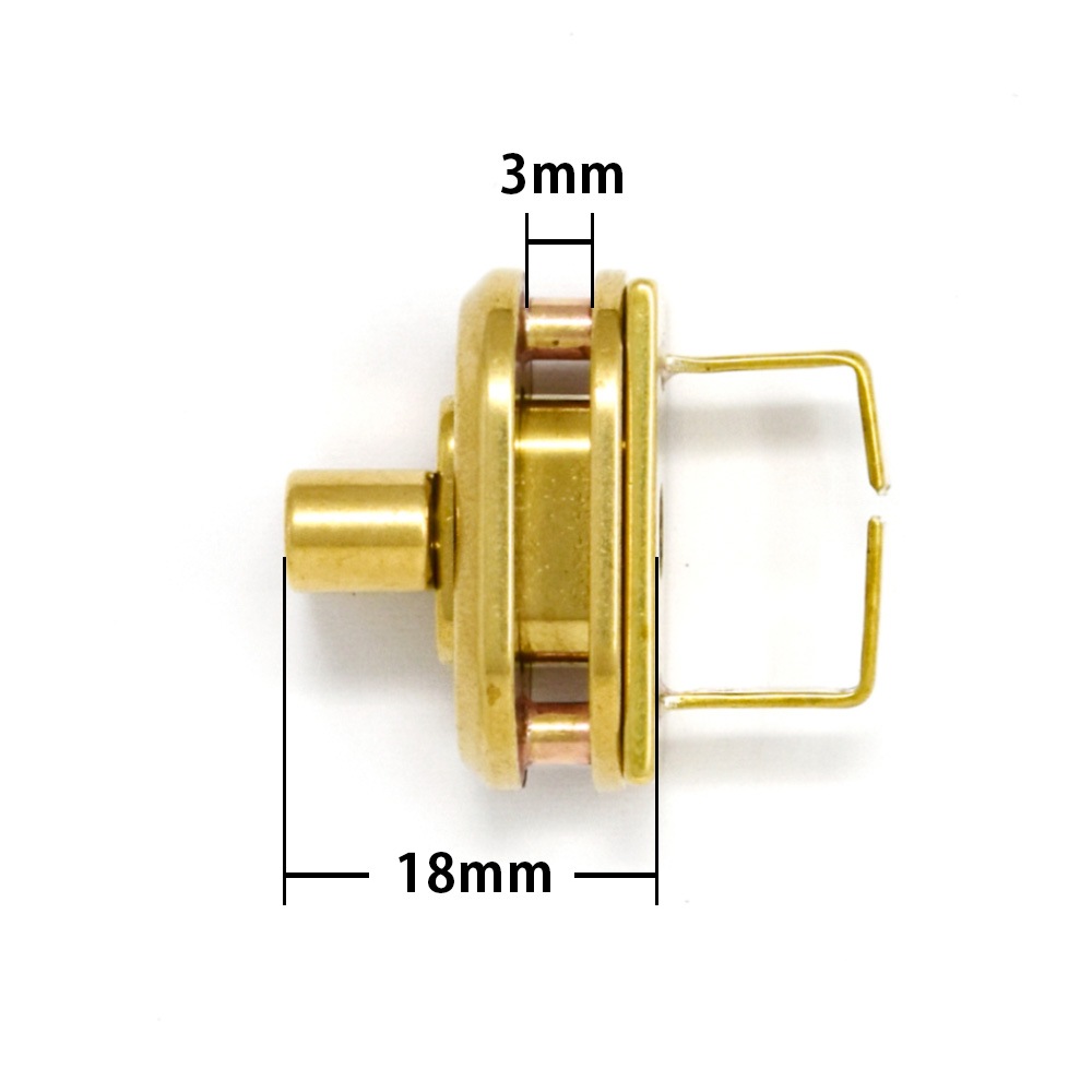 A702 / 真鍮製 小判型ヒネリ 割足式 / 真鍮無垢 〈小口・大口