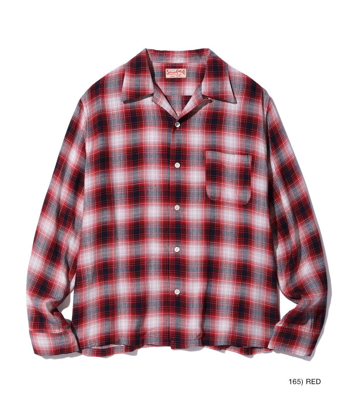 Lot No. SC29263 / RAYON OMBRE CHECK OPEN SHIRT - SUGAR CANE,SUGAR