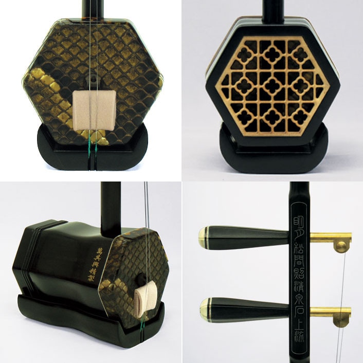 古月琴坊 ER-900M 黒檀二胡(金属軸糸巻き) | 二胡 弦、弓、ケース