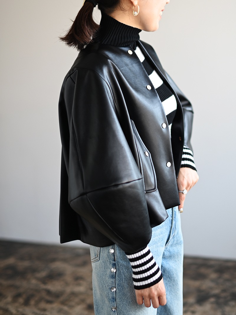 プリーツレザーライクジャケット | Outer | | TREFLE＋1（トレフル