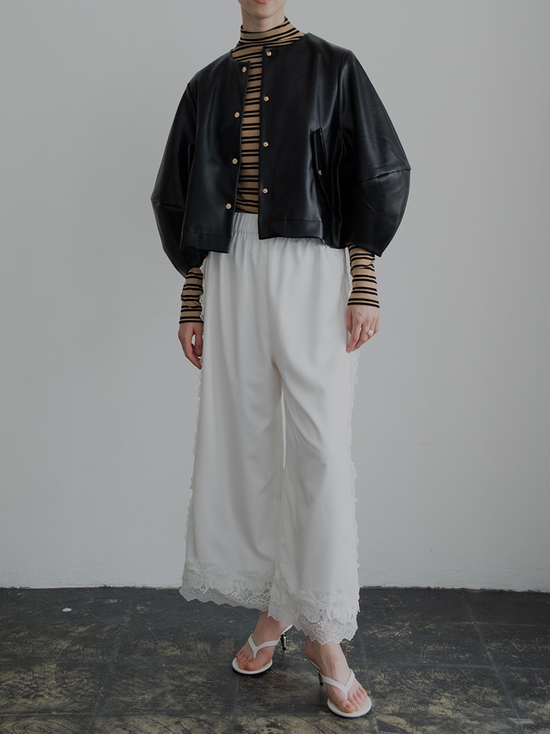 プリーツレザーライクジャケット | Outer | | TREFLE＋1（トレフル