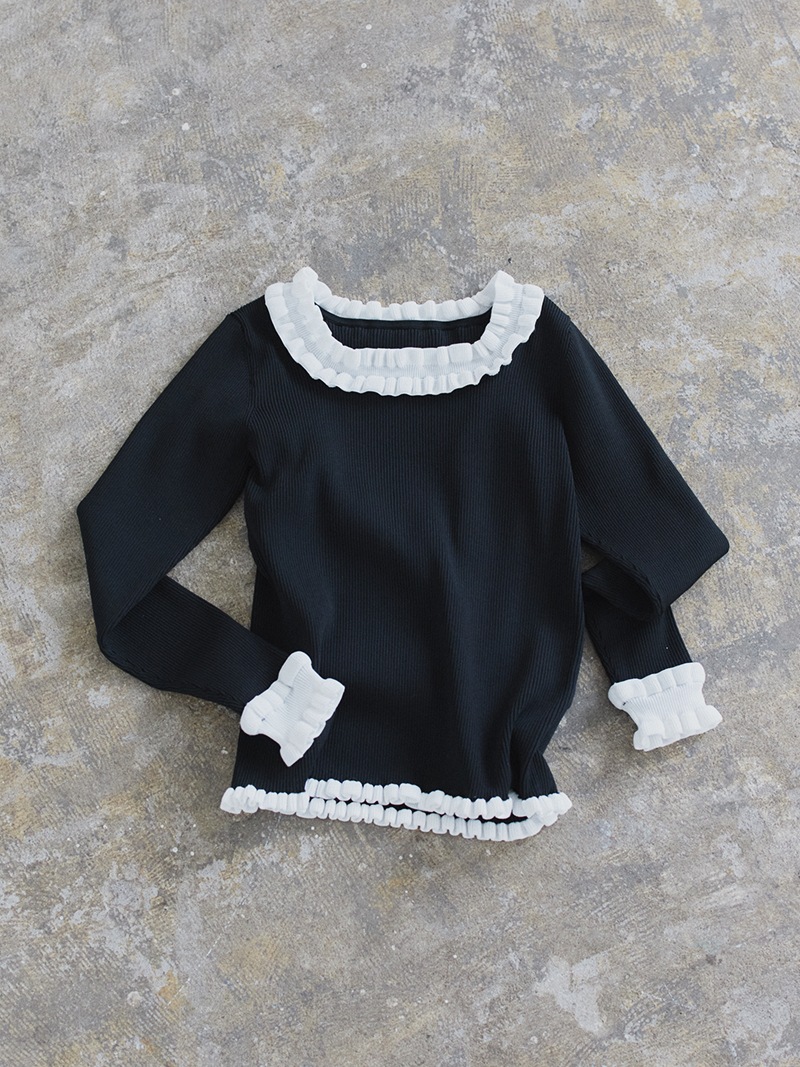 フリルスクエアニット | Tops,トップス | | TREFLE＋1（トレフルプラス