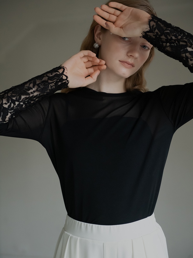 レースシアートップス | Tops,Tシャツ | | TREFLE＋1（トレフルプラス