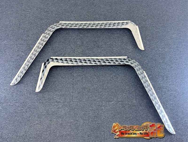 鱗柄ステンレス ドアバイザー 左右セット 日野 デュトロ/ダイナ