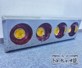 鏡面ステンレス 3連 テールボックス 2個セット 筒出し 奥付け S0525S