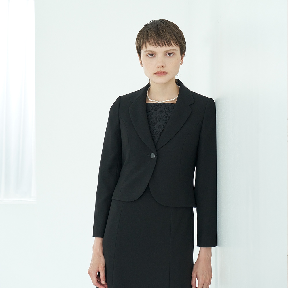 HIROMI YOSHIDA Black 1203421]テーラードカラージャケット×ボレロ風