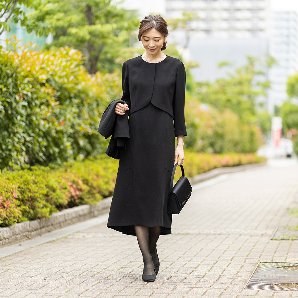 商品番号1003721]ノーカラージャケット×ボレロ風ワンピース |CARETTE