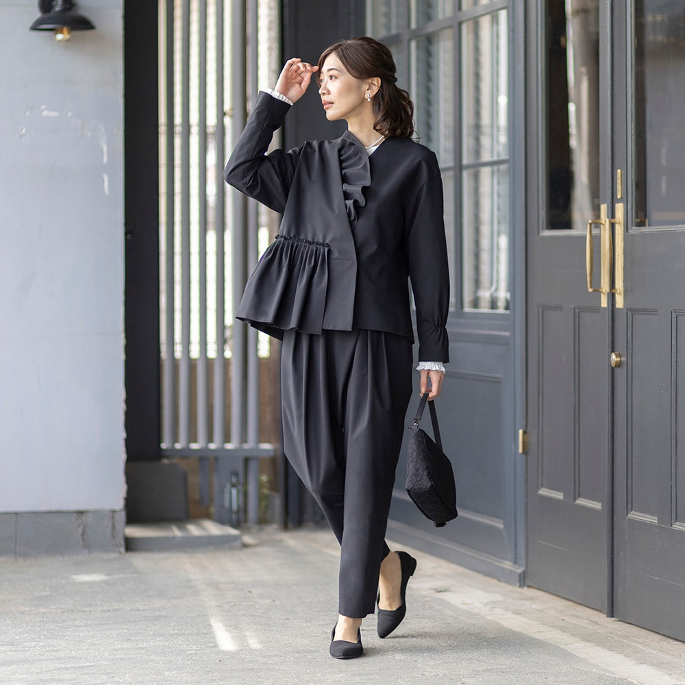 YOCO MORIMOTO 2002950］フリル付ジャケット×パンツスーツ |CARETTE