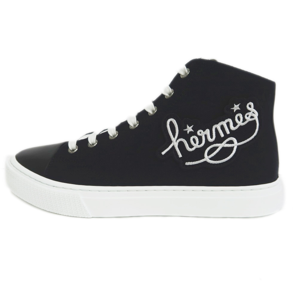 名東】【HERMES】エルメス イリコ ハイカット スニーカー キャンバス