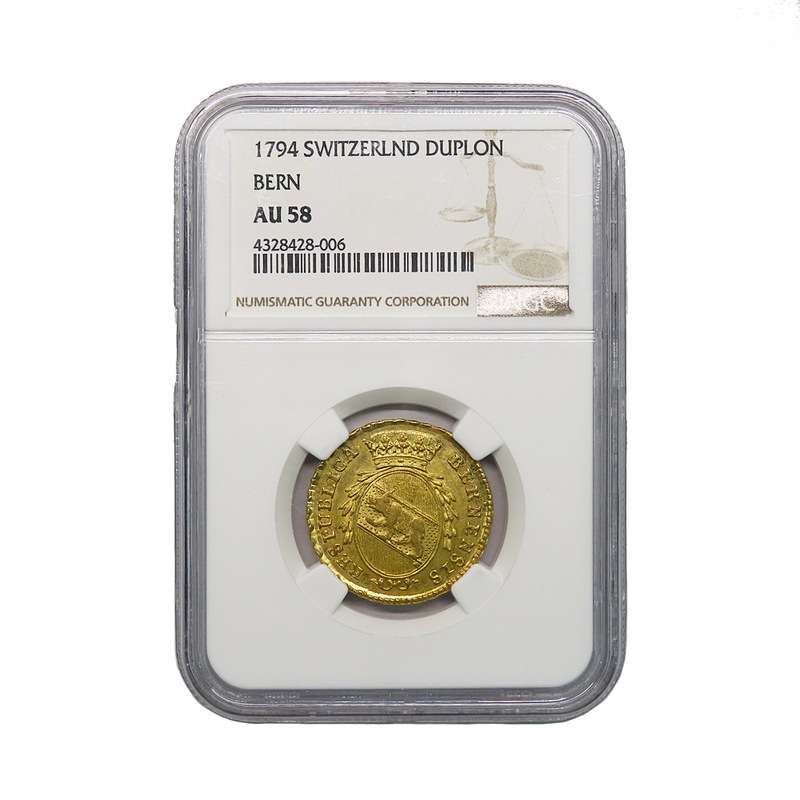 名古屋】【OTHER】スイス ベルン ダブロン金貨 1794年 スラブ入り NGC