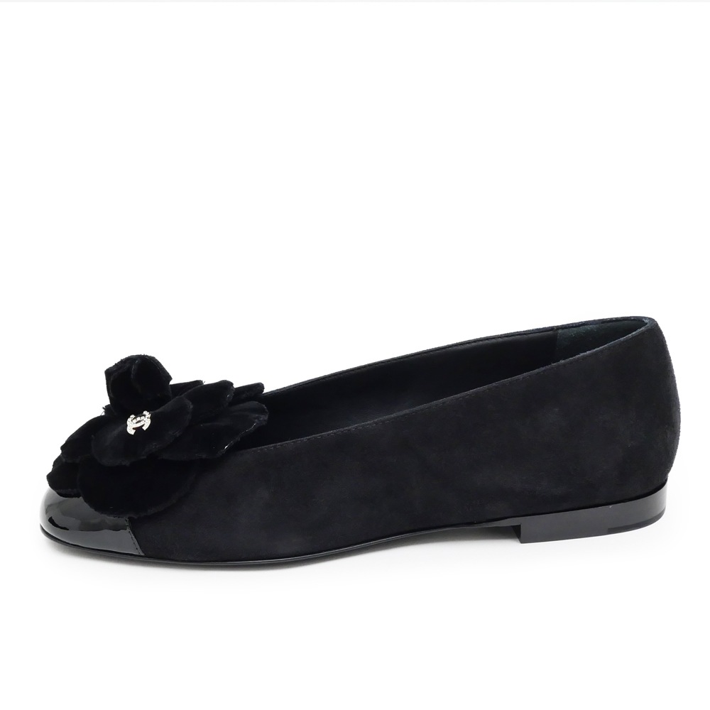 名東】【CHANEL】シャネル バレリーナ フラットシューズ カメリア