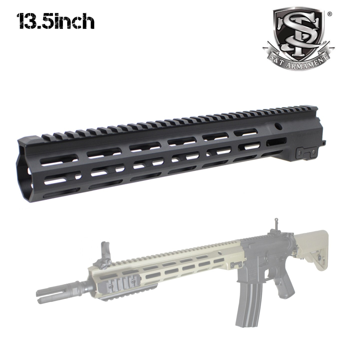 S&T GEISSELE SMR MK16タイプ 13.5インチ ハンドガード BK