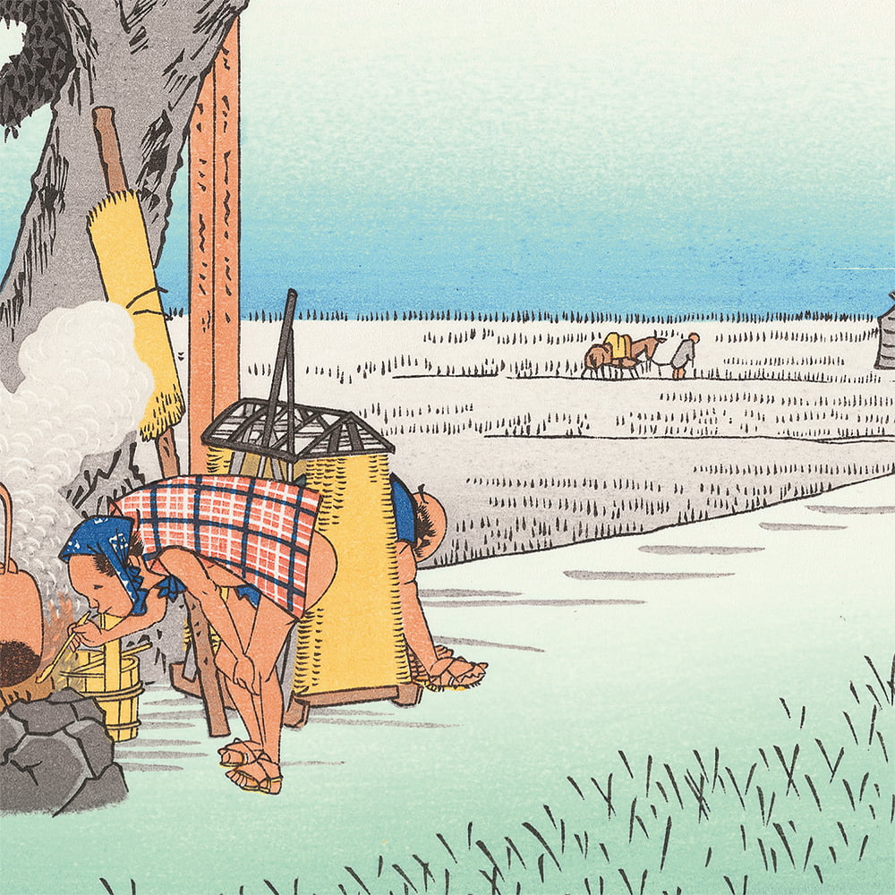 歌川広重「東海道五十三次 袋井 出茶屋ノ図」浮世絵木版画｜浮世絵工房