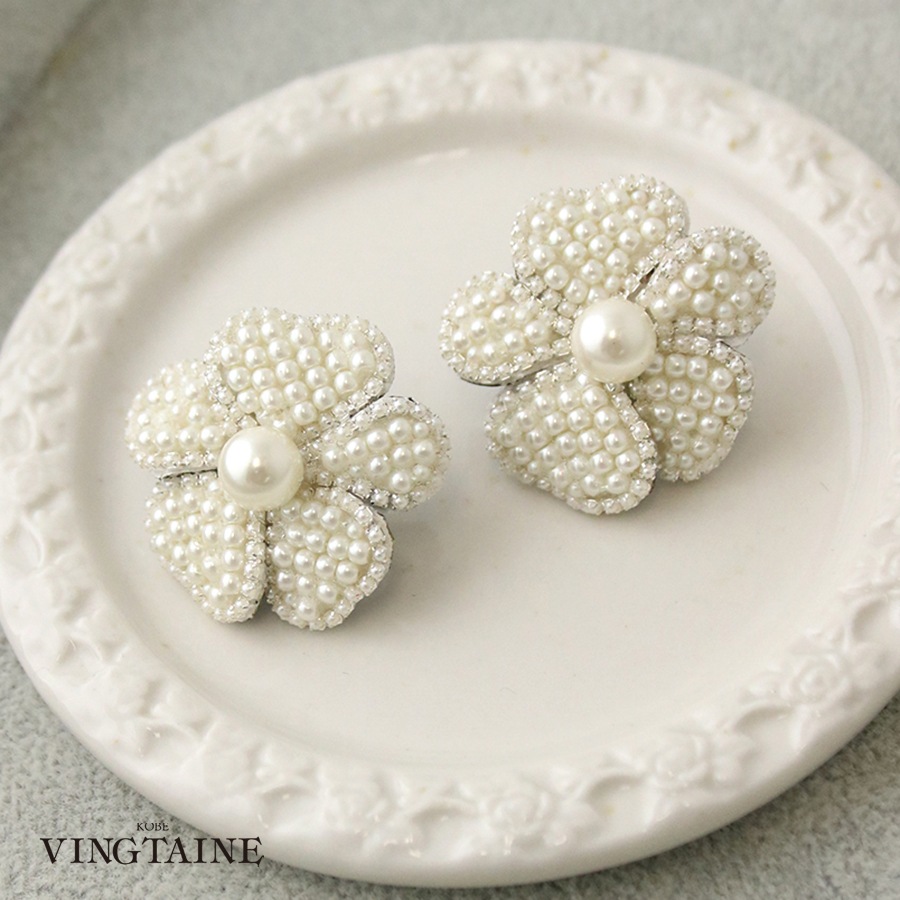 パールフラワー ピアス イヤリング Mサイズ NP002 | ピアス,パール