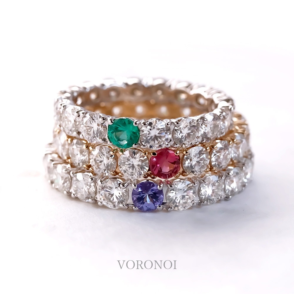 タンザナイト×モアサナイト K10 フルエタニティリング