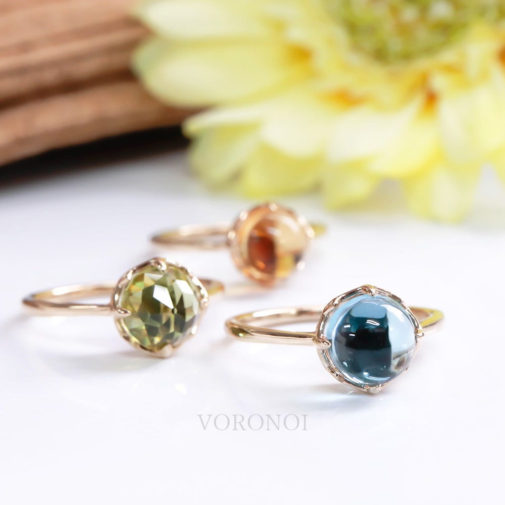 K18 MINAMOリング】天然石×選べる2カット×特許セッティング