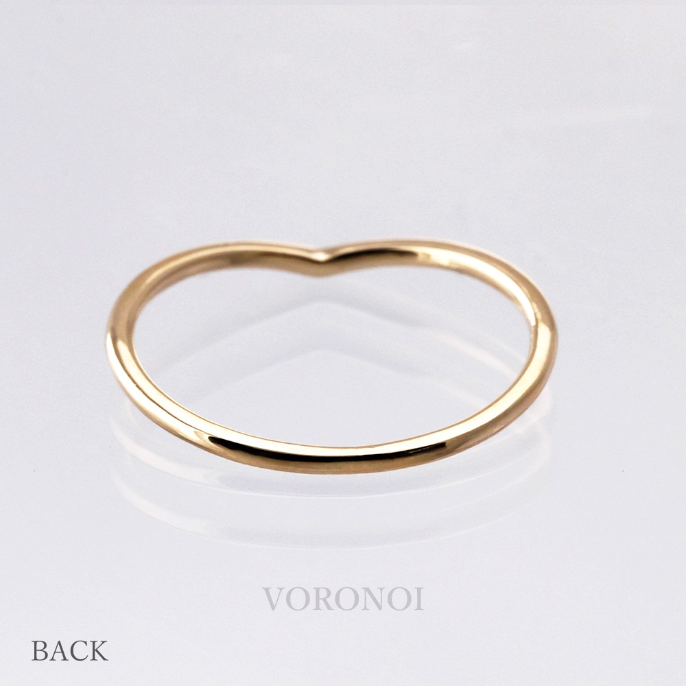 ハートパヴェリング × V字リング セット K10