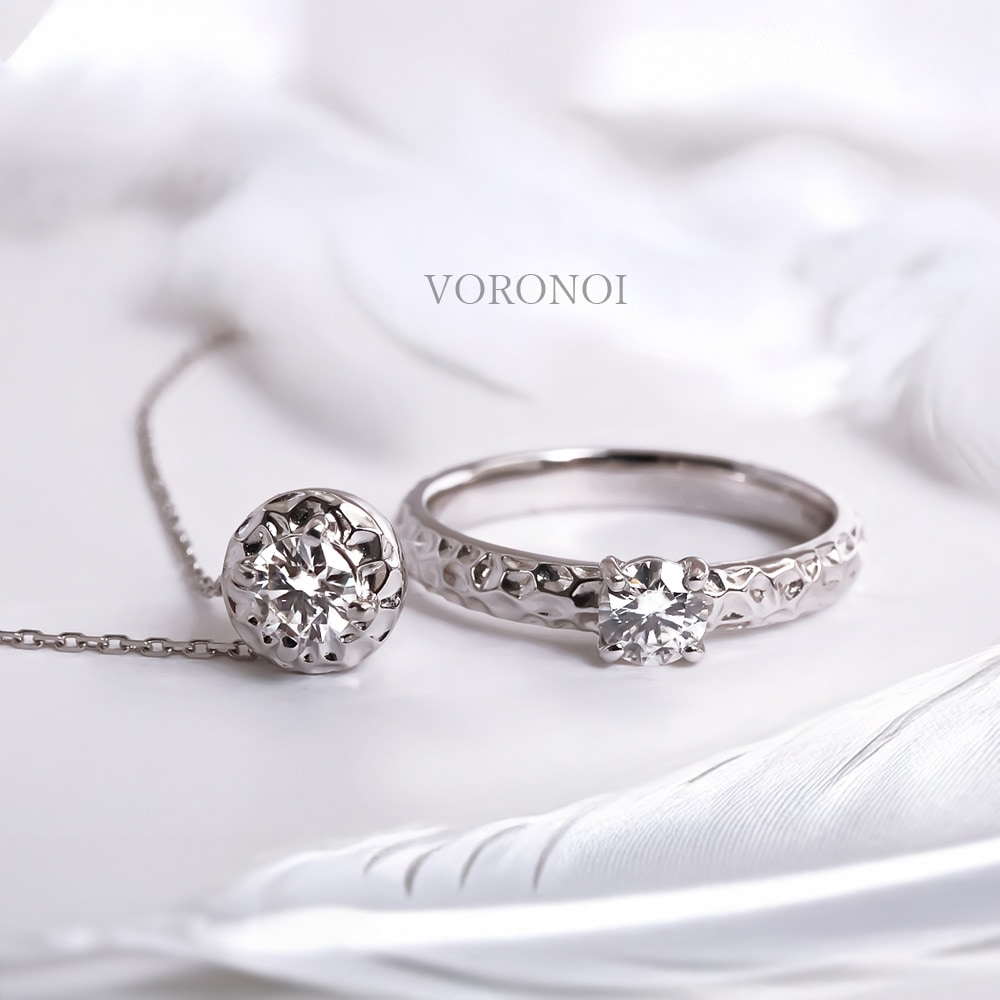 モアサナイト K10 ボロノイ リング