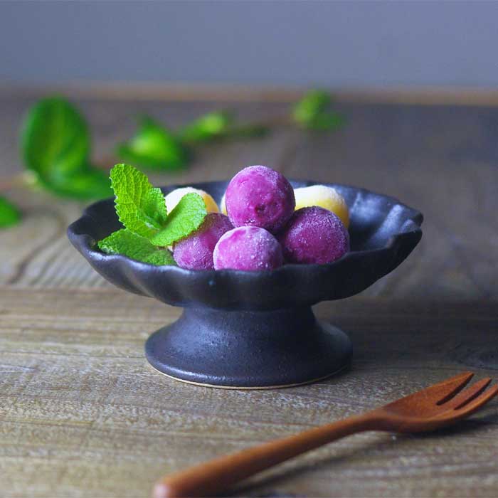 益子焼のコンポート（小） ☆ブロンズ黒マット ケーキスタンド