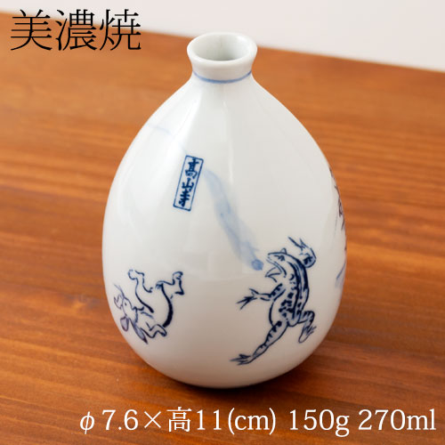 鳥獣戯画 徳利 (MB-72) 美濃焼の磁器・酒器 Choju-giga Sake bottle