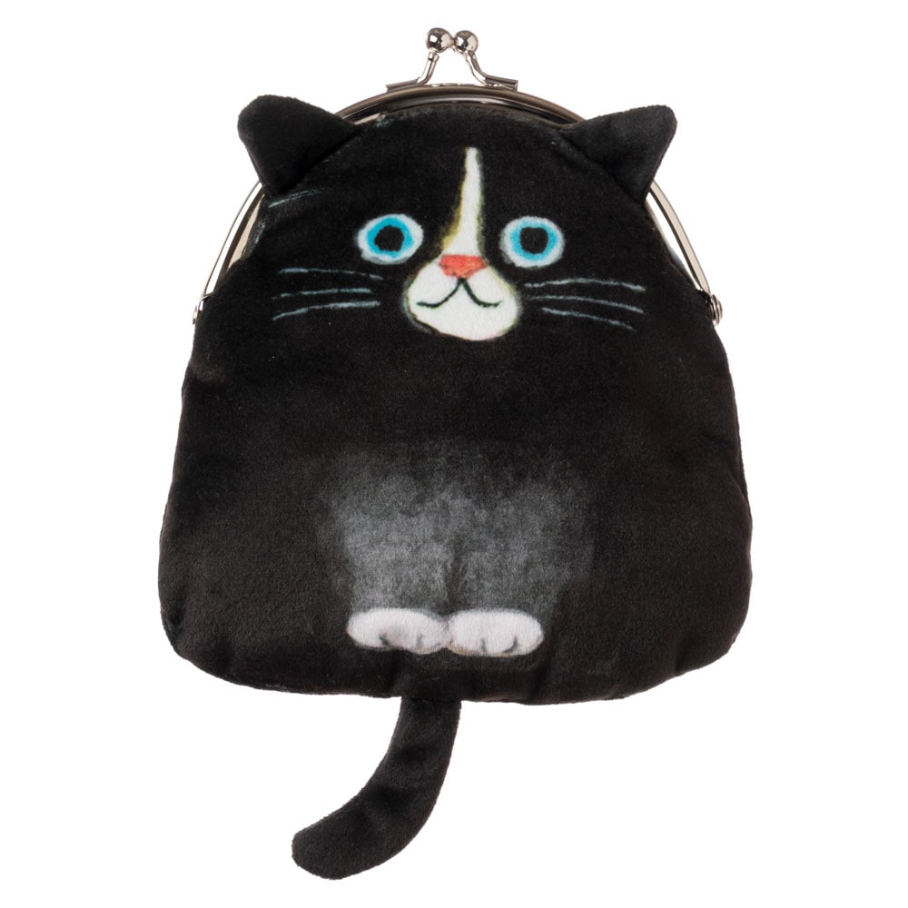 猫のがま口ポーチ くろ ECOUTE! minette 化粧ポーチ・小物入れ まある