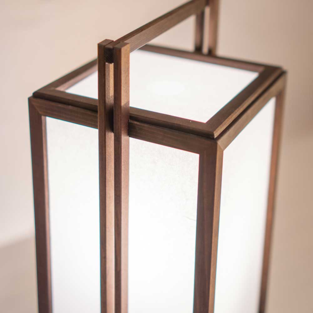 和風スタンドライト 行灯 仁 jin 高さ46cm 民芸塗り仕上げ 杉材と強化