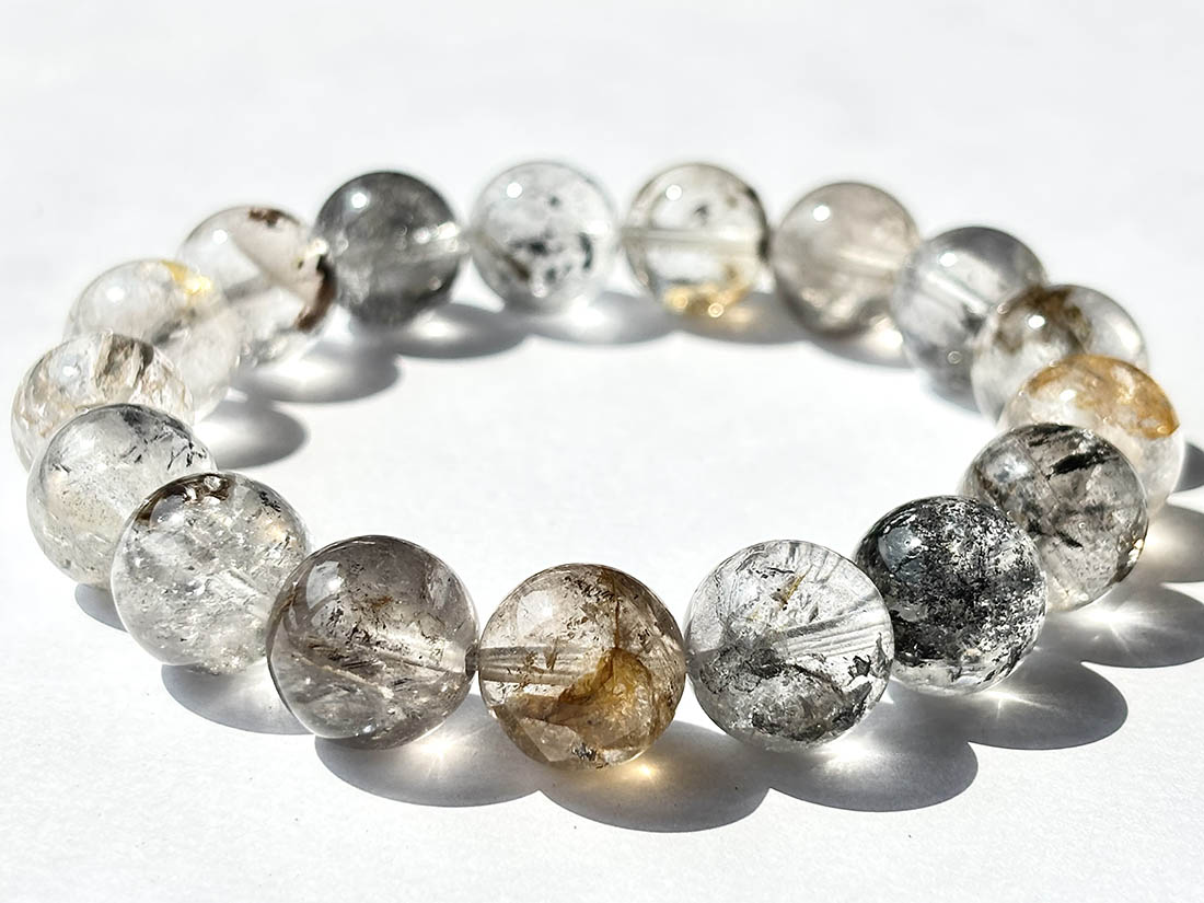 ニューヨーク州産 ハーキマーダイヤモンド ブレスレット 12mm