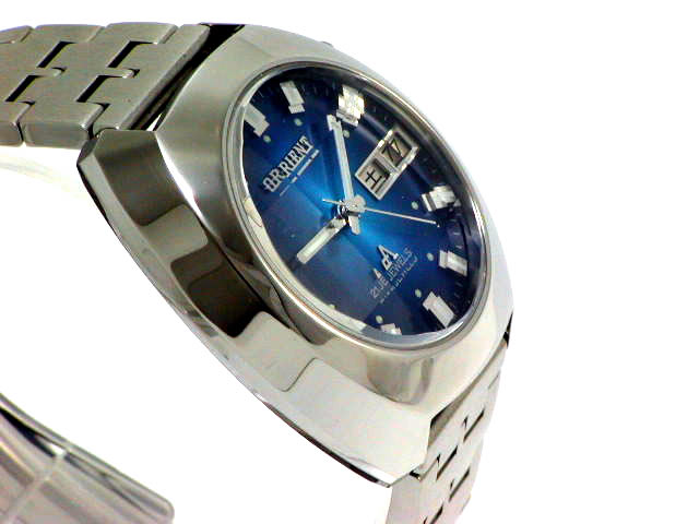 オリエント クロノエース EM2V-C0 ブルー 9面カットガラス 自動巻 USED