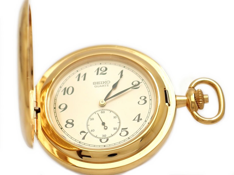 セイコー 懐中時計 7N07-001A 贈 内閣総理大臣 金メッキ ハンター