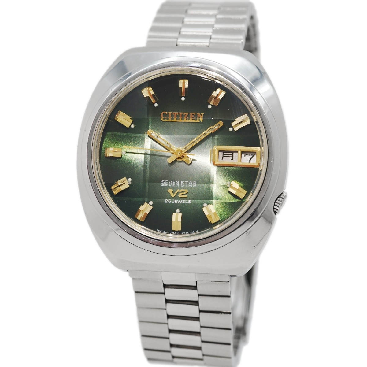 シチズン セブンスターV2 4-770889 TA 新品9面カットガラス グリーン