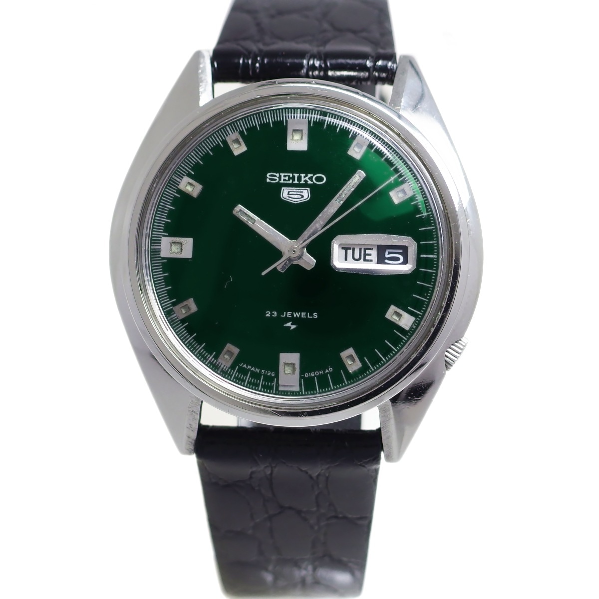 セイコー ファイブ 5126-8110 グリーン文字盤 自動巻 OH済 昭和44年