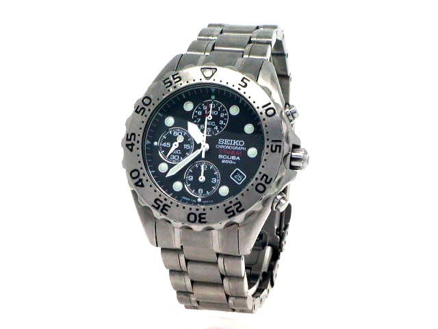 セイコー スキューバ クロノ クオーツ チタン 7T92-0BD0 USED