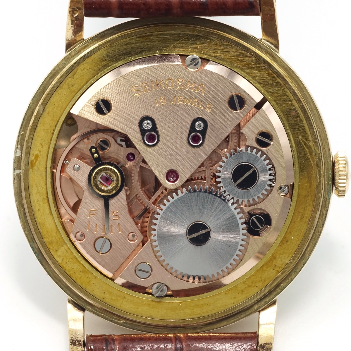 セイコー マーベル 14029 金張りケース Sマーク 赤機械 19石 手巻 OH済