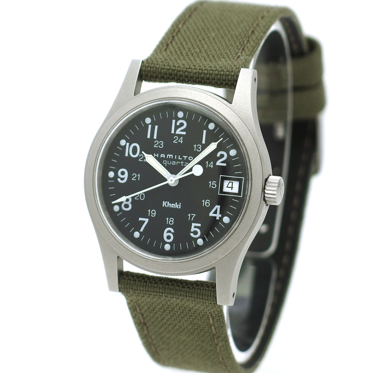 ハミルトン カーキ 9797 33mm ブラック文字盤 クオーツ USED