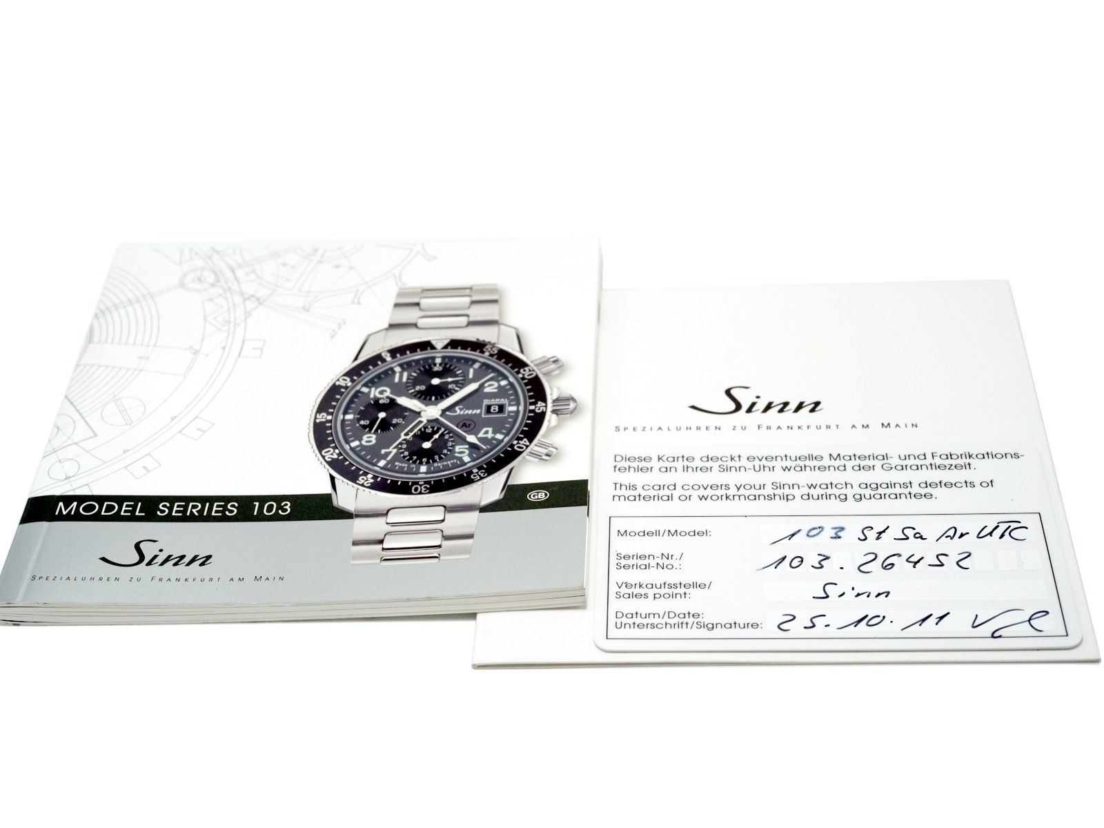 ジン 103 ST SA AR UTC クロノグラフ ステンレス 7750GMT 自動巻 USED Sinn