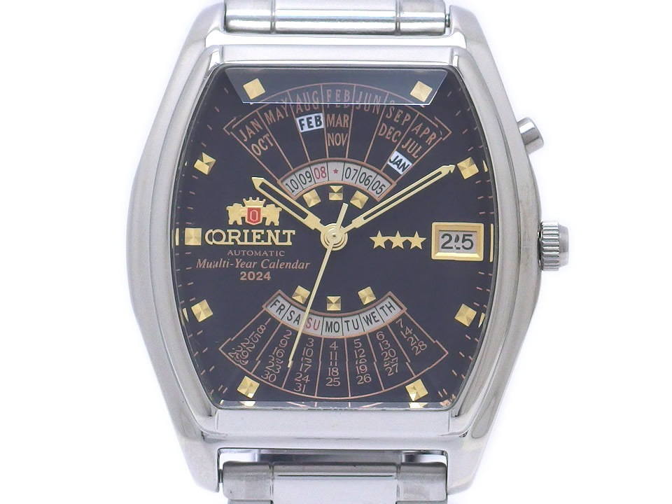 オリエント 万年カレンダー トノー型ケース WV0281EU 自動巻 未使用品
