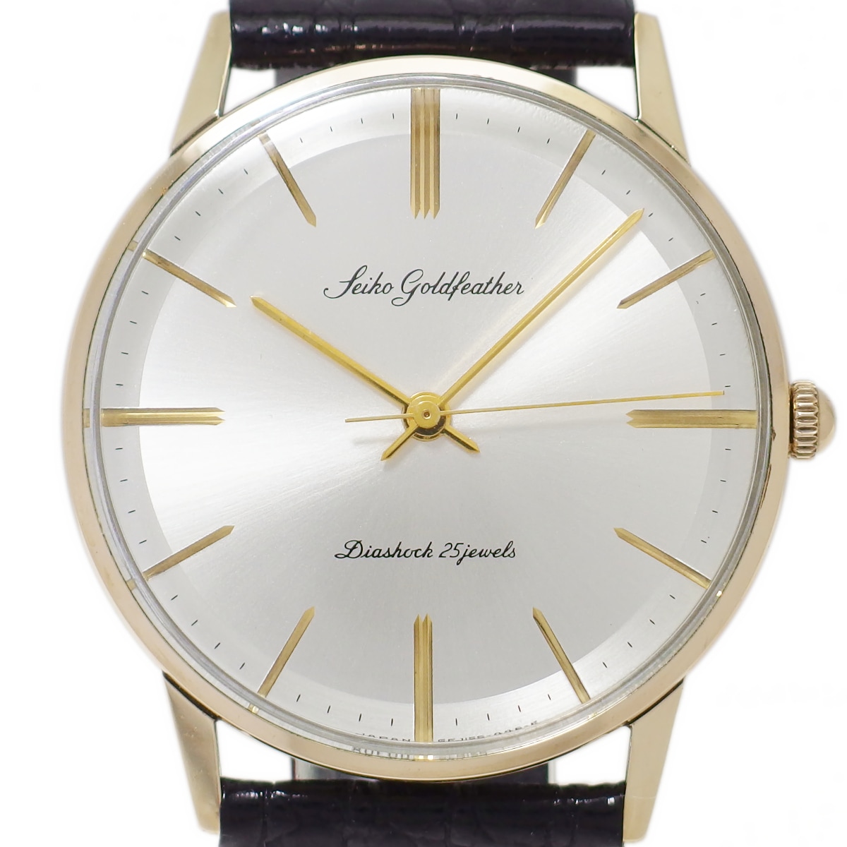 セイコー ゴールドフェザー J15002E 14金張り 25石 手巻 OH済 昭和36年/
