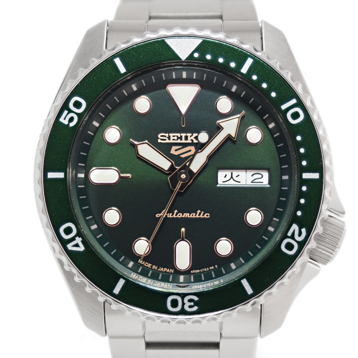 セイコー 5スポーツ メカニカル グリーン文字盤 SBSA013 4R36-07G0