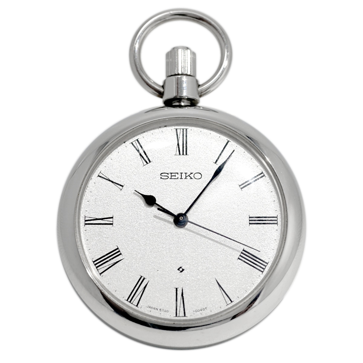 セイコー 懐中時計 5740-0080 ステンレス SEIKO革カバー付 10振動