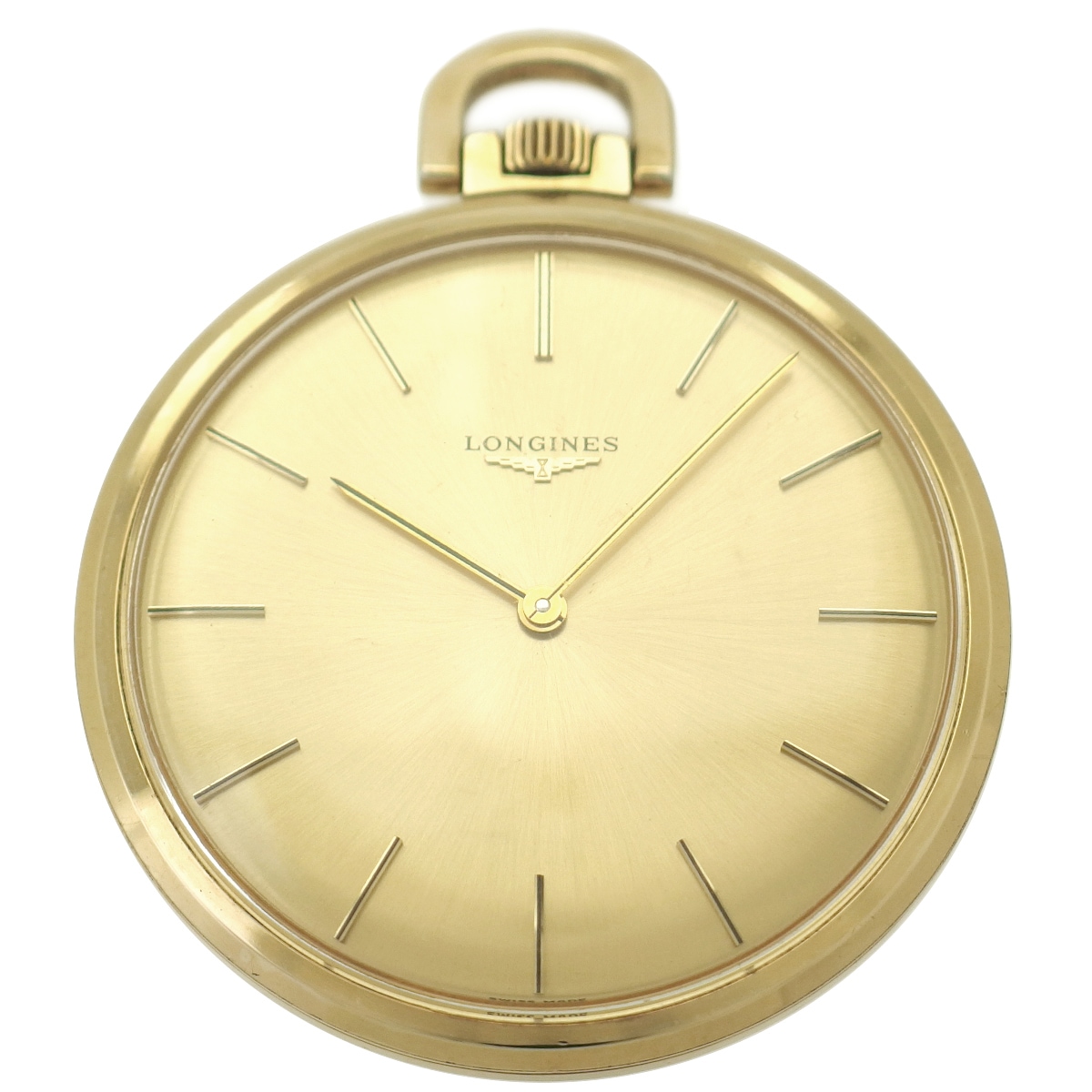 ロンジン 懐中時計 Ref.1097 2 金メッキ オープンフェイス ポーチ・鎖