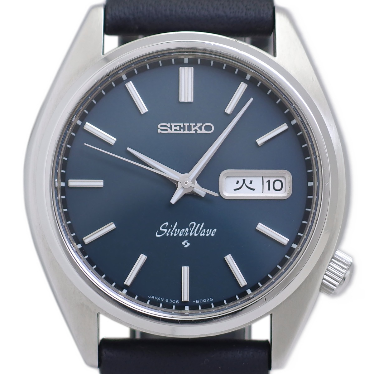 セイコー シルバーウェーブ 6306-8000 紺文字盤 新品ガラス 自動巻 OH