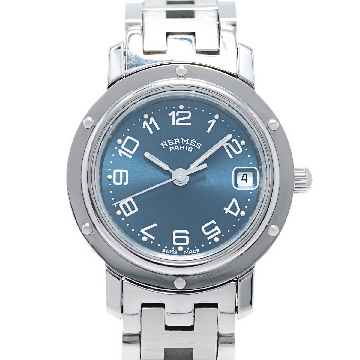 エルメス クリッパー ブルー文字盤 CL4.210 クオーツ レディース USED