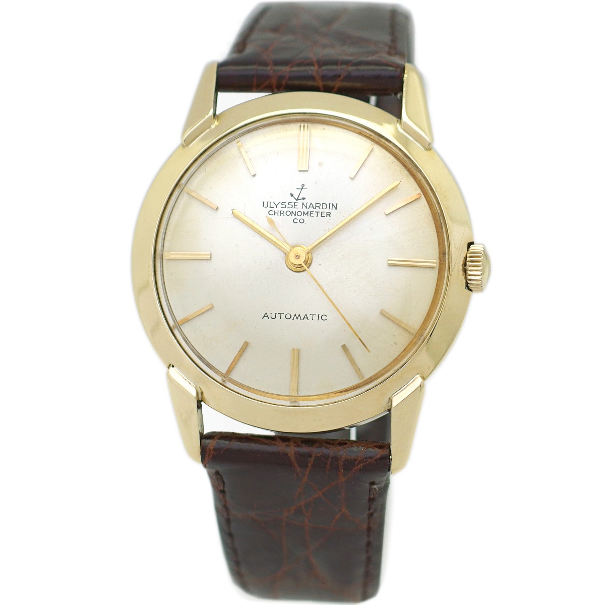 ユリスナルダン オートマチック クロノメーター 14金無垢 17石 自動巻
