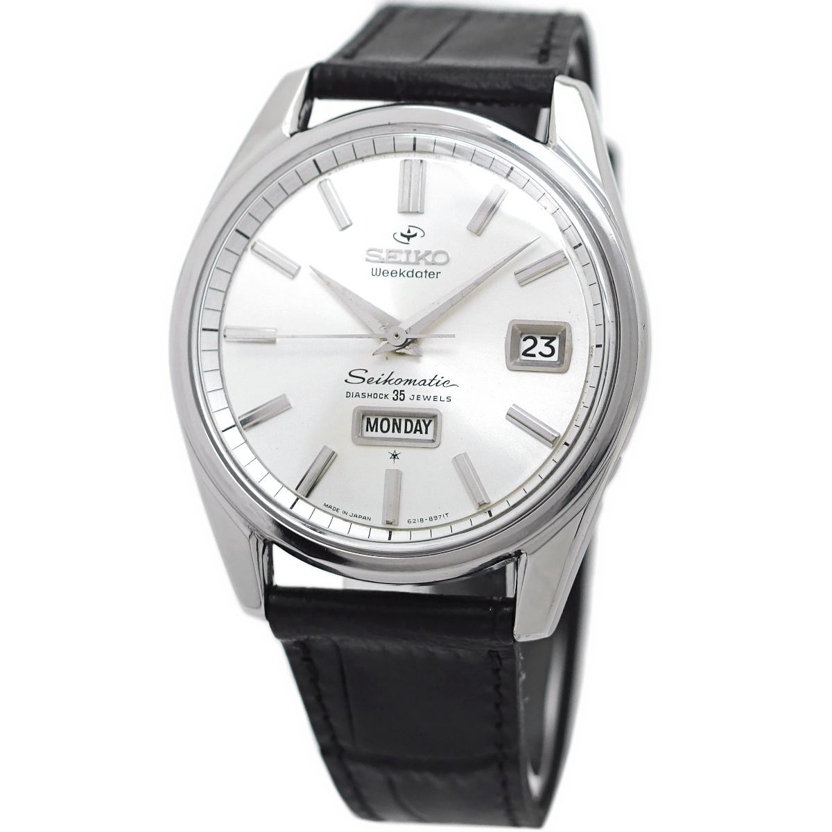 セイコー マチック ウィークデーター 6218-8971 AD文字盤 新品風防 35